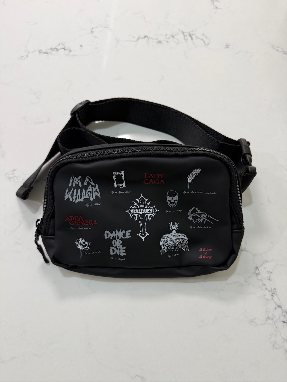 Lady Gaga The Mayhem Ball VIP Crossbody Belt Bag Fanny Pack Black
